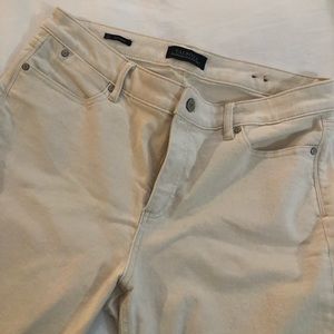 Talbots 5 pocket cream denim pants
